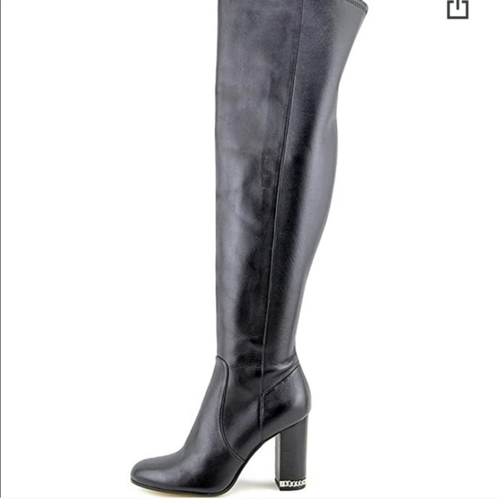 Michael Kors Black Heeled Boots Real Leather